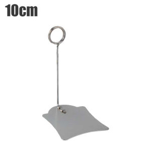 Table Menu Stand Price Tag Holder Stainless Food Grade Silver Untuk Toko Kue