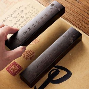 81RCW 1Pair Retro Wood Paperweight Vintage Natural Calligraphy Tool Ancient Traditional Chinese Paper Weight Art Supplies
