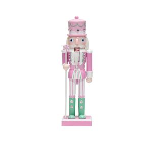 YOUSHI TOP Wood Nutcracker Puppet Durable Macaron Color Nutcrackers Soldier Ornament Exquisite 10 Inch Nutcracker Statues Doll New Year