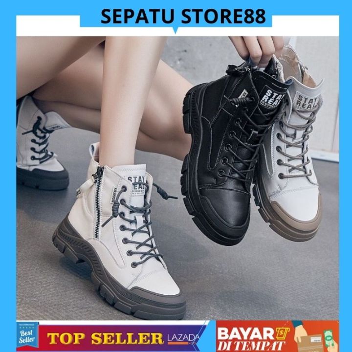 SS Sepatu Boots Wanita Import Flat model korea style 238 Lazada Indonesia