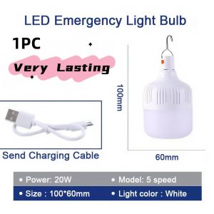 [BUY 1 TAKE 1]Solar Emergency Bulb 500W LED Rechargeable Camping Light Waterproof Tent Lamp