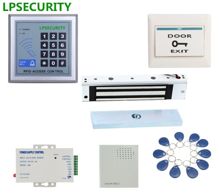 RFID Door Access Control Kit With 180Kg Door Electric Magnet Lock ...