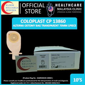 COLOPLAST CP 13860 ALTERNA Ostomy Bag Transparent 70MM 1 piece open 康乐保CP13796造口袋透明70毫米1件式开口