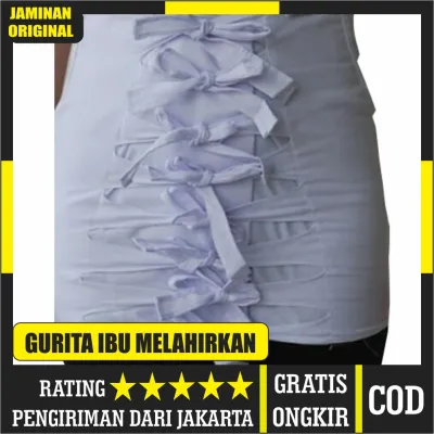 [LAGI PROMO] Gurita Ibu Melahirkan Jumbo - Korset Ibu Hamil - Bengkung Ibu Melahirkan - Ambet Ibu Melahirkan - Gurita Molek Ikat Tali Warna Putih Paska Melahirkan - Stagen Lilit - Kemben Wanita Habis Melahirkan