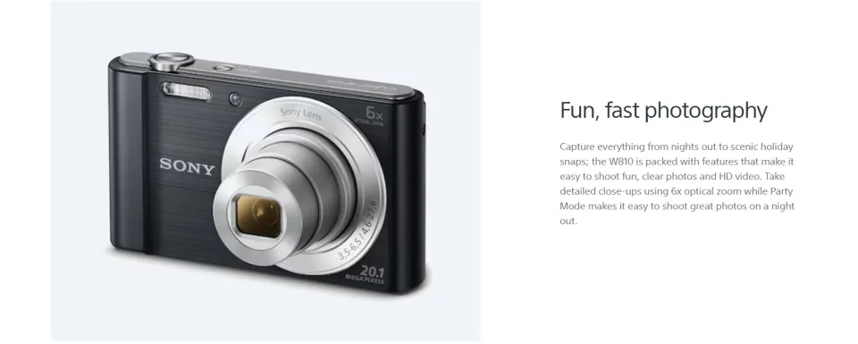 Sony W810 Compact Camera with 6x Optical Zoom Sony Cybershot Dsc