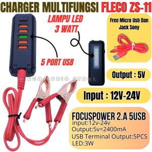 CHARGER HP KE AKI 12VOLT 5 USB CAS HP FLECO ZS-11 MICRO USB DAN N90 | CAS HP KE AKI 12VOLT 5 USB FLECO ZS-11 | CHARGER AKI 5USB + MICRO USB DAN N90 - CAS CASAN AKI 5 PORT USB + LAMPU LED 3W | VAS