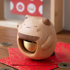 Fortune Cat Doorbell Fridge magnet Copper bell