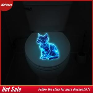 【COD】🔥🔥🔥 Glow-In-The-Dark Galaxy Cat Toilet Seat Sticker Self-Adhesive And Removable Perfect For Decorating Toilet Lids And Tanks