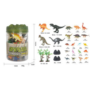 Dinosaur Animal Figures Playset Safari Wildlife Map Scene Pretend Play Educational Kids Gift