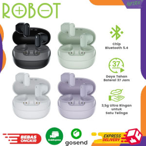 ROBOT TWS Nova T1 Earphone Wireless Bluetooth 5.4 Headset 37H Play Time Garansi Resmi