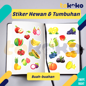 Stiker Tempel Hewan dan Tumbuhan untuk Laptop Tumbler Casing HP Karakter Kartun lucu Stiker Tumblr