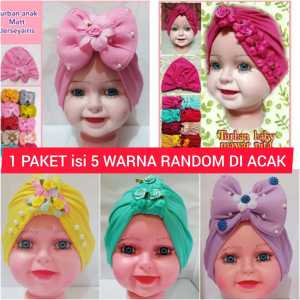 turban bayi paket MENOREH isi 5 pcs warna RANDOM cod lebih nyaman