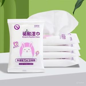 Khăn Ướt Thảo Mộc Đuổi Muỗi Cho Bé – Combo 5 Gói- Dịu Nhẹ Da Nhạy Cảm – Mỗi Gói 10 Miếng Tiện Lợi