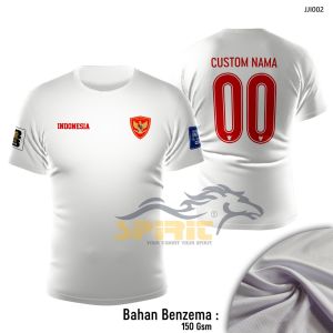 kaos bola tinas indonesi bahan dreffit benzema sablon digital DTF free kostom nic name dan no punggung kaos jersi pria wanita