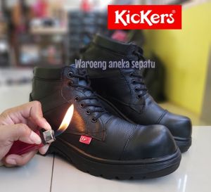 Sepatu Boots Pria Kickers Delta Jointer Kulit Sepatu Safety Tracking Ujung Besi Proyek Kerja Lapangan Hiking Touring Bikkers