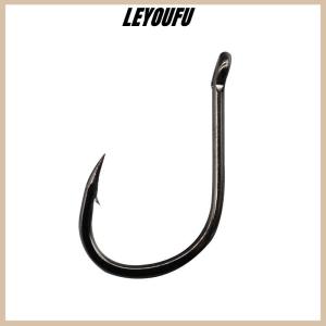 LEYOUFU Fishing Hooks Eyed Circle Jighead Barbed Fishhooks High Carbon Steel For Carp Fishing Material Goods Accessories Pesca