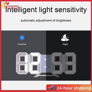 【HOSPORT】3D LED Digital Wall Clock Smart Wall Clock with Date Day and Temperature 8.4 Inch Hanging Clock for Bedroom Living Room