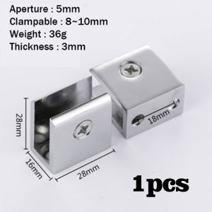 WJT Zinc Alloy Glass Clamp Bracket Holder Clip Square/Round Glass Clips Adjustable Glass Clamp 304 Stainless Steel