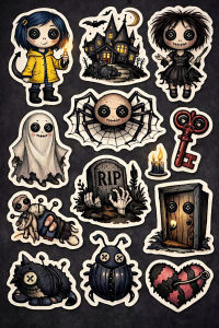 STICK ON - Hình dán nhãn dán sticker decal Halloween lễ hội hóa trang ma quái dán mũ bảo hiểm vali laptop chống nước