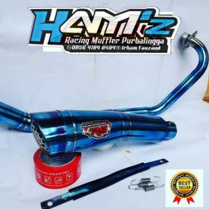 Knalpot R9 H2 biru Vixion CB150R dan lain lain