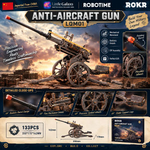 [Ready Stock] Robotime ROKR 3D DIY Mechanical Wooden Puzzle Anti-aircraft Gun Toy LQM01 133PCS