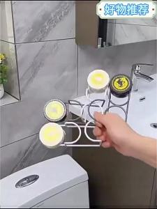 Kirilgu ⋔Vacuum Suction Cup Wash Basin Hook No Drill Adjustable Basin Storage Rack Removable Hangers For Bathroom Kitchen Household 4P7H5