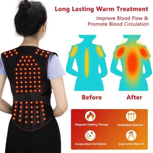 Tourmaline Self Heating Back Support Brace Magnets Heating Therapy Vest Shoulder Lumbar Back Posture Corrector for Pain Relief