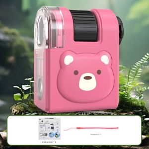 LIEYH Đèn pin LED Kính hiển vi mini 80x Kích thước bỏ túi 80x phóng đại Kính hiển vi bỏ túi Giáo dục Bền bỉ Kính hiển vi di động Quà Giáng Sinh