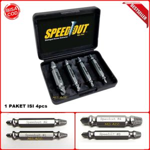 SPEEDOUT Alat Buat Buka Baut Yang Patah Rusak Dol Isi 4pcs Bahan Kuat Solid Pelepas Screw Extraktor