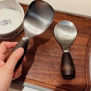 304 Stainless Steel Rice Spoon Non-stick Rice Spoon Wooden Handle Rice Spoon Tableware Spoon For Kitchen