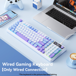 BOW K520 Series RGB Backlight Ergonomic Three-mode Wired Plug and Play Wireless Gaming Keyboard Rechargeable for Desktop Laptop PC