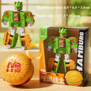 2-in-1 Transformable Robot Toy Ice Cream Burger Simulation Educational Kids Toy