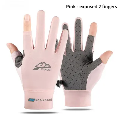 🧤ถุงมือขับมอเตอร์ไซค์🏍ถุงมือปั่นจักรยาน ถุงมือขับมอไซค์ ครึ่งนิ้ว มีแผ่นกันลื่นที่ฝ่ามือ ทัชสกรีนได้ ป้องกันการบาดเจ็บที่มือ สายปรับข้อมือเวลโคร