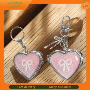 ❣️❣️❣️ Y2K Trendy Heart Folding Mirror Keychain Sweet Cool Metal Keyring Makeup Mini Mirror Fashion Bag Pendant Girly Gifts