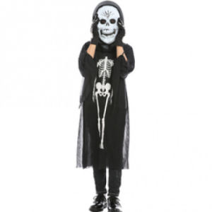 Halloween Children Ghost Cos Scary  Skull Ghost Dress up Masuerade Party Skeleton Cos Suit