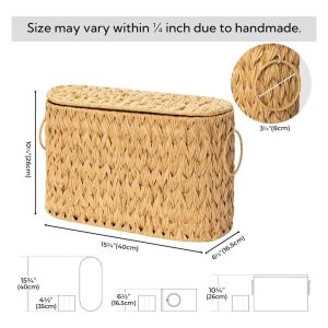 CANICECA Wicker Woven Toilet Paper Storage Baskets Large Capacity Water Hyacinth Toilet Paper Holder Versatile Household Toilet Paper Basket for Bathroom