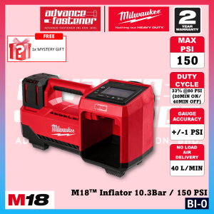 Milwaukee BI-501 / BI-0 M18™ Inflator 10.3 Bar / 150 PSI - 2 Year Warranty