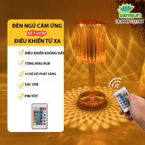 [Tặng thêm remote] Đèn ngủ pha lê hình ly cảm biến 16 màu để bàn có điều khiển từ xa điều chỉnh được độ sáng PPT-01