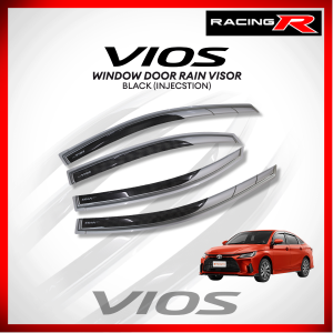 Toyota Vios 2019 to 2026 Gray Stripes INJECTION TYPE Window Door Rain Visor Thailand Quality