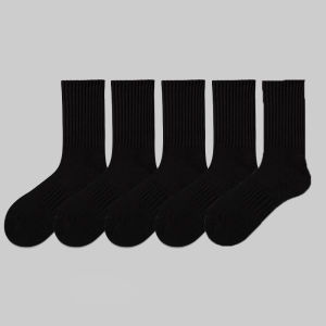 5/10pairs High socks Solid color Sports White and black Deodorant Sweat-wicking Suitable for many occasions