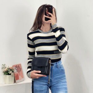 BICCA INNER RAJUT LENGAN PANJANG I SWEATER RAJUT STRIPE | INNER RAJUT KOREAN STYLE