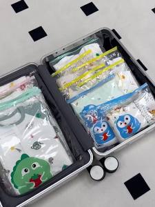 กระเป๋าเก็บของสำหรับแม่และเด็ก 5 ชิ้น ขนาดหลากหลาย กระเป๋าเดินทางสำหรับใส่ผ้าอ้อมและเสื้อผ้า กระเป๋าซิป