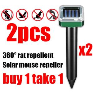 Solar Ultrasonic Vibration Mouse mouse trap Repelling Snake Repeller Pest Lawn Garden Courtyard Buzz Snake Repellent Waterproof Animal Repellers for Garden Tools Yards