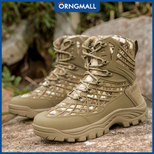 ORNGMALL Mens Field Training Hiking Boots High Quality Tactical Waterproof with Non slip Wear Resistant Sole Perfect for Military and Long Distance Travel Size 39-47