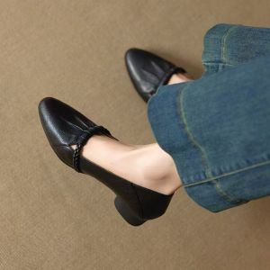 Free Shipping 2026 Spring/Autumn New Collection: Pointed-Toe Shallow-Cut Fashionable And Versatile WomenS Leather Shoes Perfect For Any Outfit
