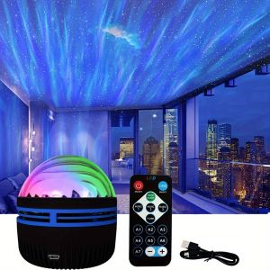 Star Light 360° Rotation Mini Galaxy Projection Lamp Starry Sky LED Lamp Childrens Bedroom Night Light Rotating Starry Sky Moon Decoration For Room Car Ambient Light