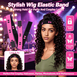 Elastic Wig Headband Adjustable Wig Grip Band Bow Knot Hair Net Cap Secure Strap Non Slip Wig Accessory
