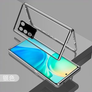 360 Full Case For Vivo V29 5G V27 Pro V27E V25 V23 Double Sided  Adsorption Metal Capa Tempering Glass Clear Phone Cover