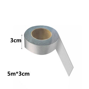 5M Adhesive Tape Waterproof Sealant Instant Watertight Seal For Roofs Aluminum Foil Tape Butyl Waterproof Tape Super Fix Repair Wall Crack Easy to use Leak Repair Aluminum Coating Flashing Repair Tape 5Meters by 5CM