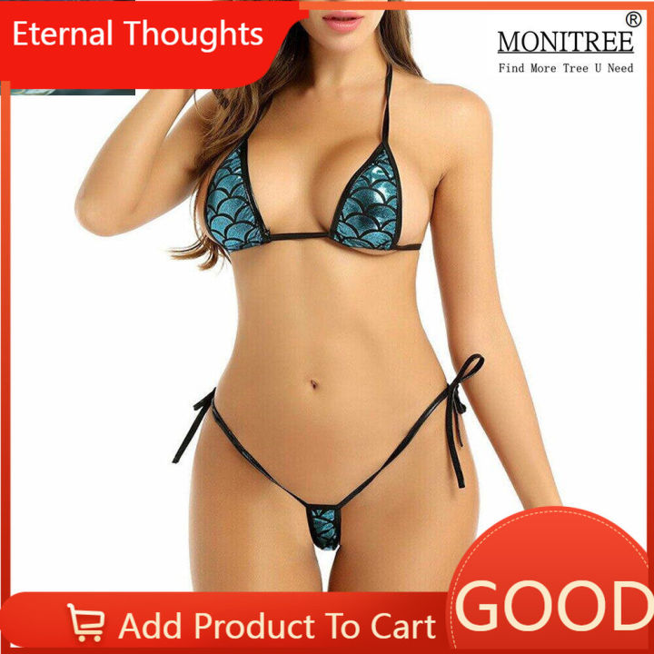 Womens Sexy Micro Bikini Bra Mini G-string Set Thong Lingerie